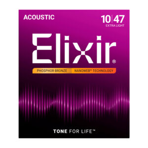 ELIXIR 16002-  Cuerdas para guitarra acústica Phosphor Bronze Nanoweb 10-47