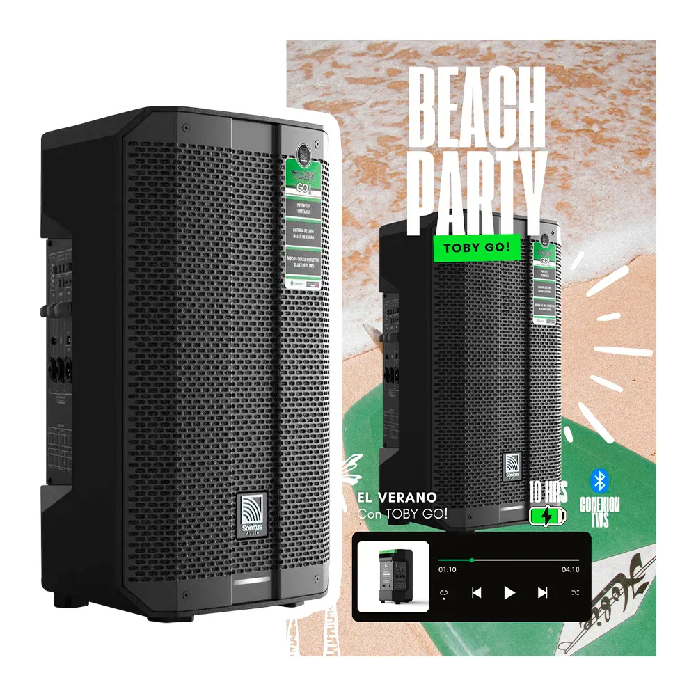 TOBY GO Parlante Portátil Sonitus 300W Batería Recargable 127dB-4