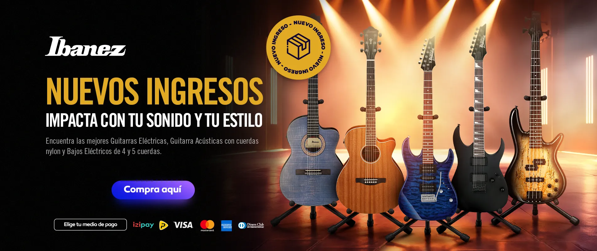 Banner web nuevo ingreso guitarras y bajos electricos Ibanez